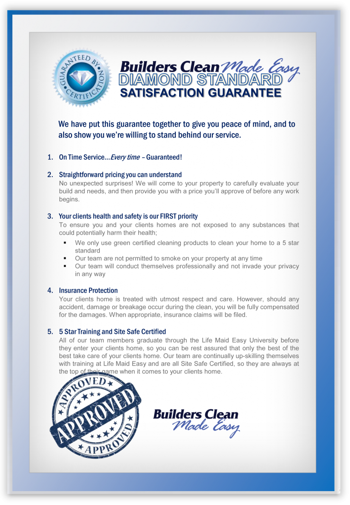 Builders Clean Guarantee - Updated 12102015